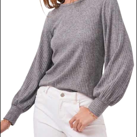 Halogen womens balloon sleeve ribbed sweater. Burnt orange size 1 Small - Picture 1 of 14